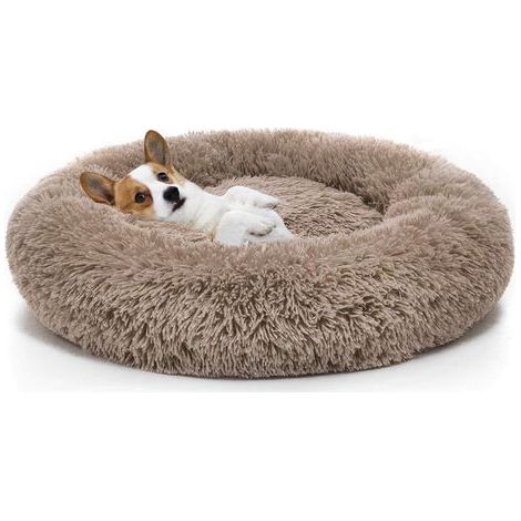 Lit pour Chien Lavable Peluche Lit Rond pour Animal de Compagnie(M 70x70cm) (1/5)
