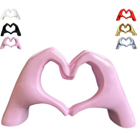 Statue moderne en forme de cœur, décoration bohème pour salon, mariage, étagère, intérieur, cadeau Saint-Valentin, mariage, rose (1/5)