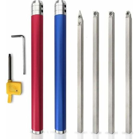 autres – Ensemble d'outils de tournage sur bois en carbure – Inserts ronds, carrés, diamants – Poignée en alliage d'aluminium – Pour bois dur et teck