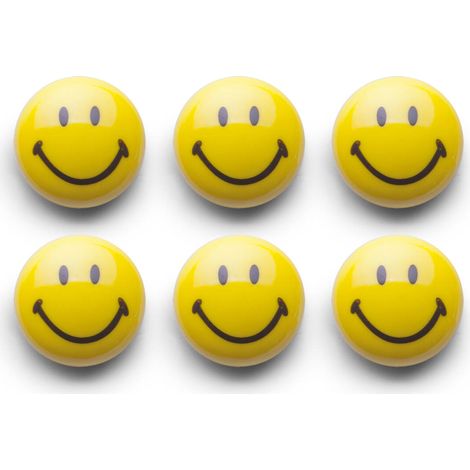 Smiley-Magnete, Ø 3 cm, 6er-Set