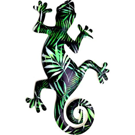 Lézard métal coloré – décoration murale gecko – suspendu – artisanat intérieur/extérieur – couleur 2 (1/5)