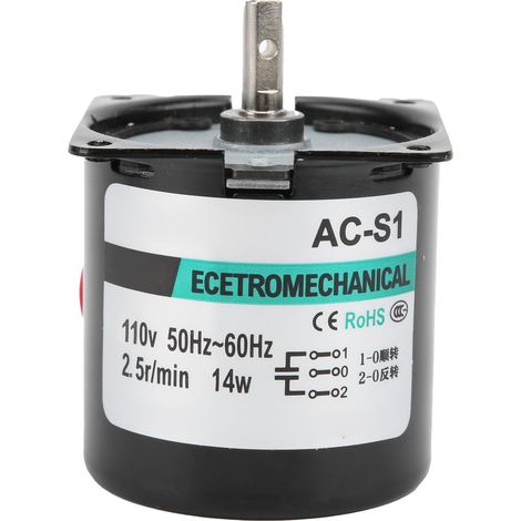 14-W-Wechselstrom-Permanentmagnet-Synchronmotor, 2-Wege, hohes Torsionsmoment, zentrale Wellenlagerung XD60KTYZ (2,5 U/min, 110 V Wechselstrom) (1/5)