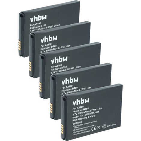 vhbw 5x Akku kompatibel mit Motorola Razr VE20 Handy Smartphone Telefon (1100 mAh, 3,7 V, Li-Ion) (1/5)
