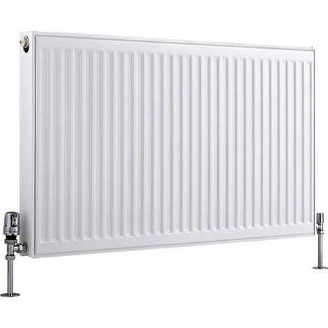 Milano Compact White Type 21 Central Heating Double Panel Plus Horizontal Convector Radiator - 600mm x 1000mm