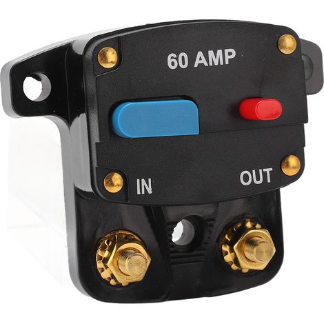 Coupe-circuit manuel 60A pour audio auto, stéréo, inverseur, camion, bus, bateau - porte-fusible en ligne avec réarmement (1/5)