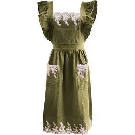 Tablier à volants vintage pour femme et fille, avec deux poches, idéal pour la cuisine