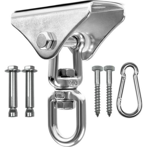 Support Pour Sac De Frappe - Chaîne Pivotante Acier Inoxydable 304 - 360° Rotation Silencieuse - Pour Gym Balançoire Hamac Trapèze - Lot De 1 (1/4)