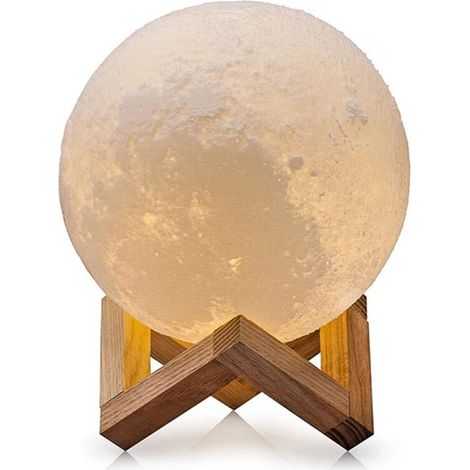 Lámpara lunar 3D, luz nocturna LED, lámpara lunar táctil con 3 colores, 15 cm/5,9 pulgadas de diámetro. (1/5)