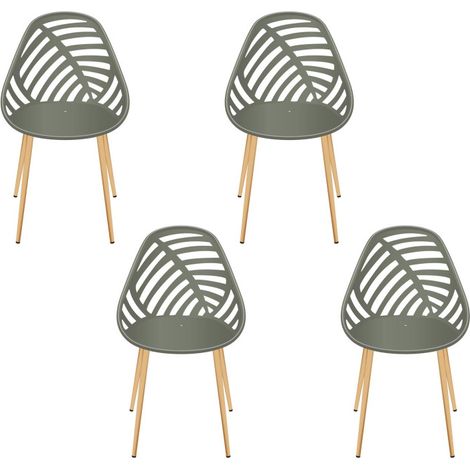 Lot de 4 chaises d\'extérieur Alameda - Vert Olive - Fauteuils de Jardin - Livraison gratuite (1/5)