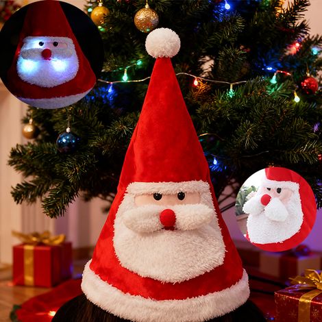 Singende und tanzende Weihnachtsmannmützen, glitzernde Weihnachtsmannmützen, Plüsch-Weihnachtsmannmützen, Partyartikel für Weihnachten und Silvester, Weihnachtsgeschenke