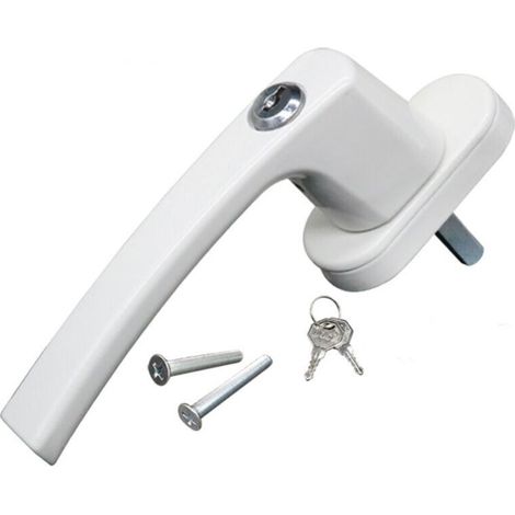 2PCS Poignées de Fenêtre Verrouillables, Poignée de Fenêtre à Clé pour Sécurité Enfant, Adapté aux Fenêtres et aux Portes, avec 4 Clés Identiques,