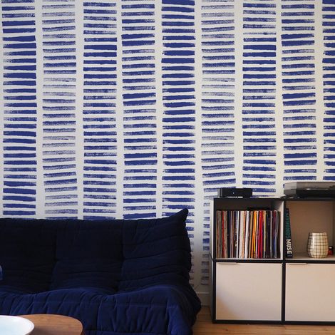 Papier peint panoramique Rondin, Bleu 150 x 250cm (1/5)