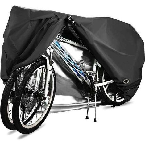 Housse de vélo 2 vélos imperméable 210D, respirante, extérieur/intérieur, avec sac de rangement et trou pour cadenas (1/5)