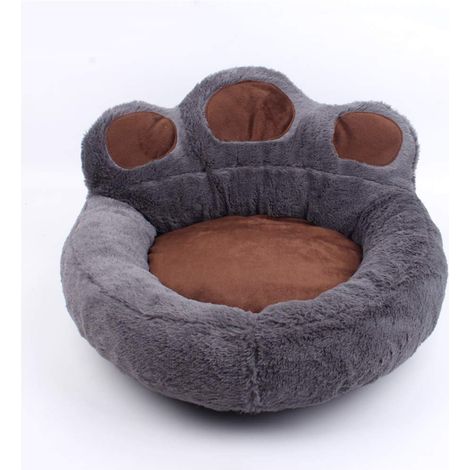 Panier Rond Chien Coussin Chat Panier Patte d'ours,pour Chats et aux Petits Chiens de Taille Moyenne Animal Domestique(Gris foncé,S) (1/5)