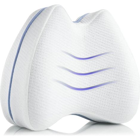 Cuscino per ginocchia per chi dorme su un fianco Cuscino ortopedico per gambe per un sonno ottimale Cuscino ergonomico in memory foam Fodera traspirante (1/4)
