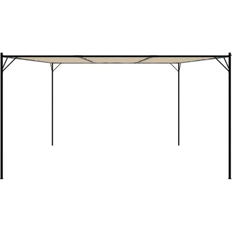 Belvédère de jardin beige 4 x 4 m en acier – Pavillon de jardin pour terrasse, extérieur et réception, ombrage (1/5)