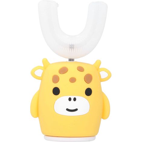 Brosse à dents électrique intelligente en forme de U pour enfants, motif dessin animé, pour le nettoyage des dents et l'hygiène bucco-dentaire (jaune) (1/5)