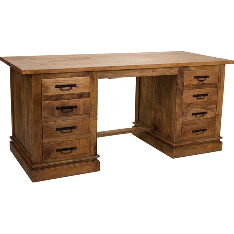 Escritorio de madera marrón 180x75x80 (1/5)