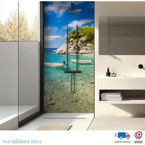 Panneau de douche : Mer limpide - Alu composite - 90 - 245 (1/3)