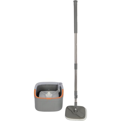 Serreau Serau: Balai Rotatif à Rotation Complète avec Microfibre, 6 Pads de Rechange, Système Séparation d'eau, Marbre, Bois (225x225x1350mm) (1/5)