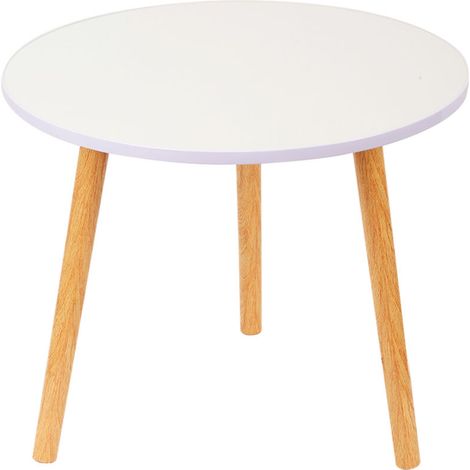 ® Table Basse Ronde, Table de Salon Moderne Minimaliste, assemblage facile, 50x50x40cm, blanc (1/5)
