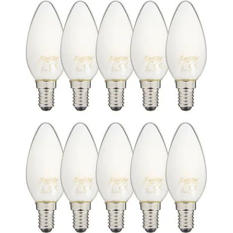 Lot de 10 Ampoules LED Filament B35, douille E14, 6,5W (équiv. 60W), 4000K lumière neutre - Xanlite RPACK10RFV806FOCW (1/4)