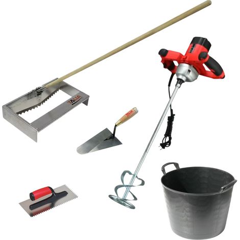 Outillage carreleur pour préparation et application des mortiers-colles TALIAPLAST (1/5)