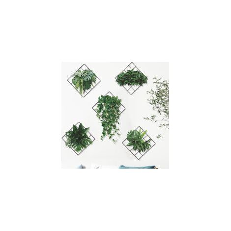 CSPARCV 6-teiliges 3D-Wandtattoo-Set mit grünen Pflanzen – 3D-Wandaufkleber mit grünen Pflanzenmotiven für Wohnzimmer, Schlafzimmer und Küche (1/4)