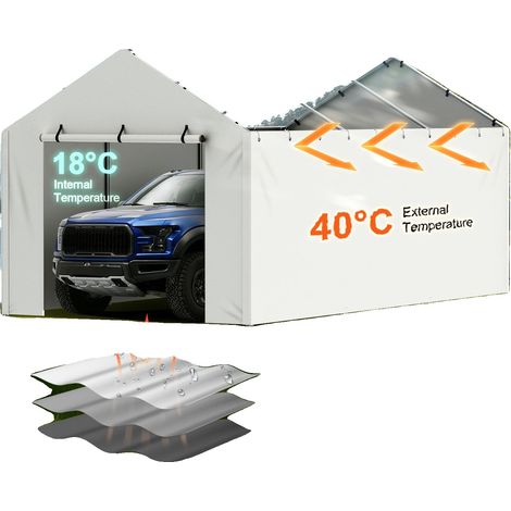 Abri de voiture, polyester résistant, protégé contre les UV, 10inch