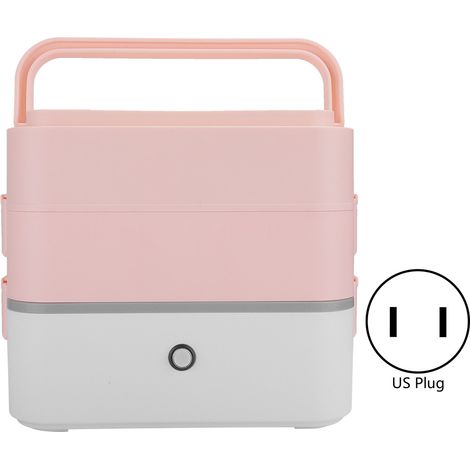 Boîte-repas chauffante électrique portable - Cuiseur vapeur double couche - Prise US 110V (1/5)