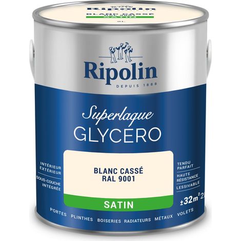 Laque glycéro blanc cassé RAL 9001 satin - RIPOLIN - 2 L