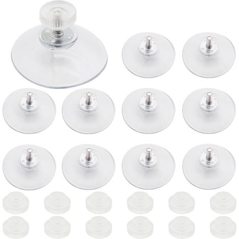11 Pcs Ventouse Ø 40 mm Vitre,Ventouse Transparente PVC,avec Filetage M4 Écrou en Plastique Transparent,pour Fenêtre Mur Porte Verre Suspendu Quotidiennement (1/5)