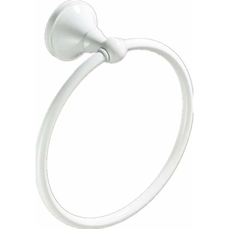 royaluxe- Anneaux Porte Serviettes Anneau De Serviette Noir Porte Serviettes De Salle De Bain En Bronze Antique Laiton Chrome Serviettes À Main Blanches Support Rond Mural Décoratif Blanc(hors serviet (1/5)