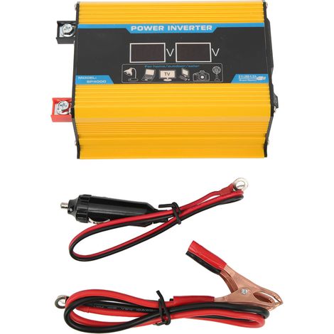 Ortviai Onduleur 300 W pour voiture 12 V vers 220 V, onde modifiée avec affichage LED et 2 ports USB (1/5)