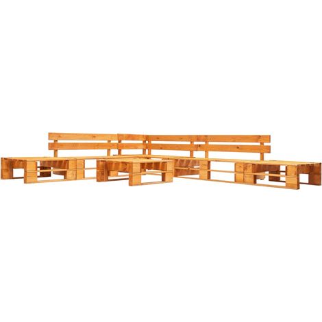 6-tlg. Garten-Lounge-Set aus Paletten Holz Honigbraun vidaXL (1/3)