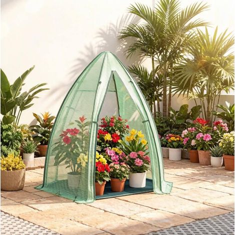 Serra da giardino per pomodori con telo in PE, 160 x 160 x 180 cm, verde, OKWISH (1/5)