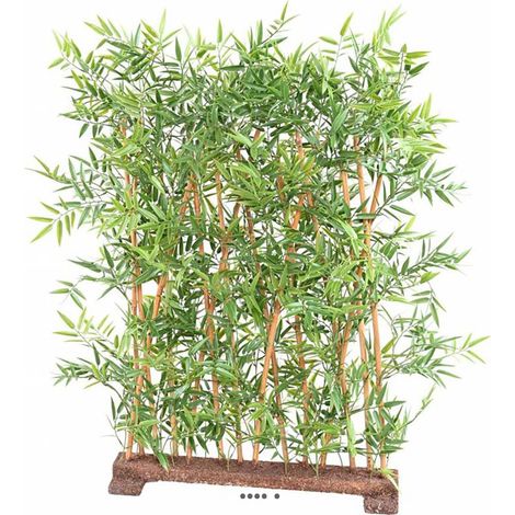 Haie de Bambou artificiel dense extérieur anti-UV H 110 cm L 90 cm - dimhaut: H 110 cm - couleur: Vert