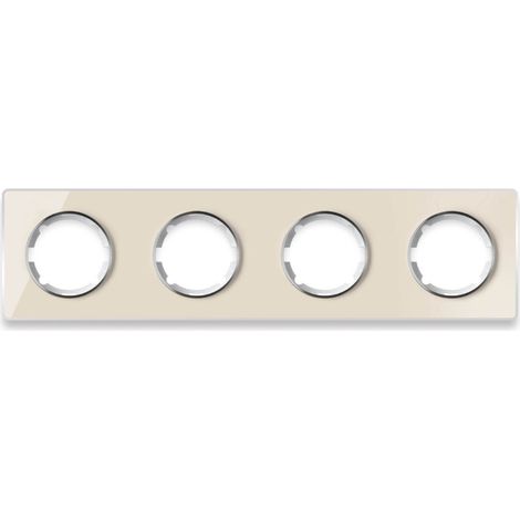 Plaque de finition Garda en verre 4 postes, horizontal, encastré-"Beige"