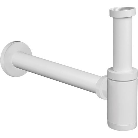 Siphon décoratif rond blanc pour lavabo (1/2)