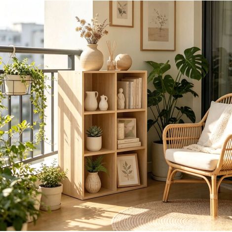 Mueble estantería cubos libros madera 59,6 cm OKMYHOME (1/5)