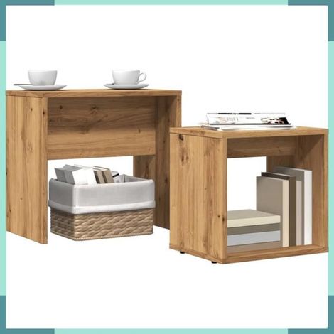 Table basse - 856051 - Gigognes 2 pcs - Chêne artisanal - Bois d'ingénierie (1/5)