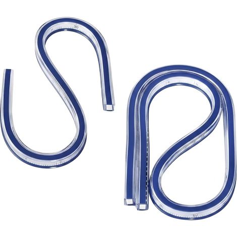2 Pièces Regle Couture Flexible 30cm et 60cm,Regle Courbe Professionnelle pour Dessin,pour Tailleurs,Designers,Etudiants et Travaux Manuels Créatifs (1/5)