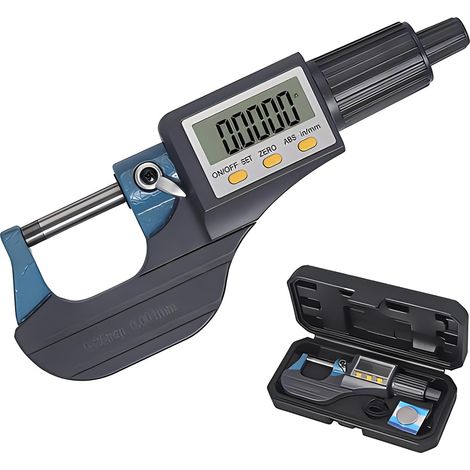 Digitales Mikrometer ， (0-25 mm)) / (25-50 mm) / (50-75 mm) / (75-100 mm) Reichweite, Mikrometer mit geringem Fehler 0,001 mm Auflösung ， Mikrometer mit verchromter Legierungsdicke(0-25mm)