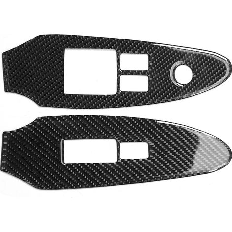 2 pièces Couverture Cadre Bouton Élévateur Fenêtre Fibre Carbone pour Nissan 370Z Z34 2009‑2020 Conduite à Gauche (1/4)