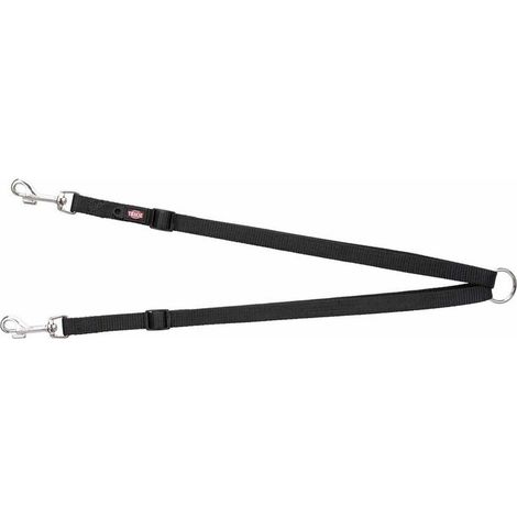 Acople Correa 2 Perros Trixie New Premium Negro 40-70 cm XS S M (1/2)