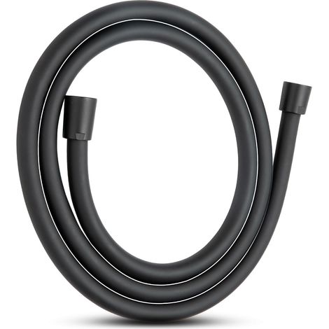 Flexible de Douche 1.2m, Avec Protection Anti-torsion, Flexible Douche en PVC, Tuyau Douche haute Pression de Rechange, Pour Robinetterie de Salle de Bain, Noir (1/5)
