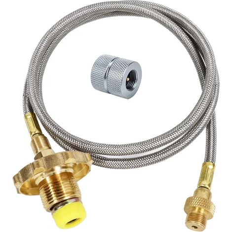 Adaptateur de remplissage de propane pour réchaud à gaz extérieur, tuyau de raccordement pour bouteille de gaz, adaptateur pour brûleur de camping, connecteur de tuyau pour bouteille de GPL, réchauds (1/5)