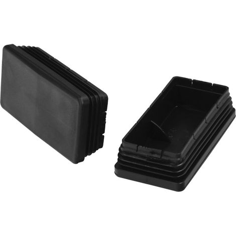 Embout intérieur rectangulaire en plastique. Couleur noire. 100 x 50 mm. Sachet de 25 unités. (1/5)