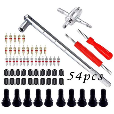 Demonte Valve Pneu Outil, Valve Core Remover pour Voiture Remplacement, TR412 Valve Pneu, Valve Core, 4-1 Outil de Réparation de Valve de Pneu - Démonte Valve Pneu, Tire Repair Kit (1/5)