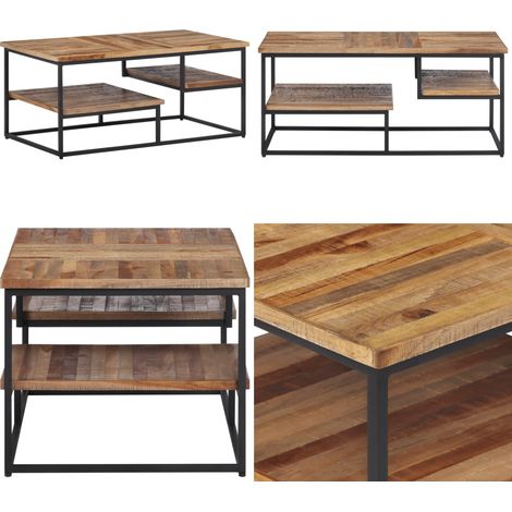 Mesa de centro teca reciclada maciza 90x50x39 cm - Mesa de salón - Madera de teca